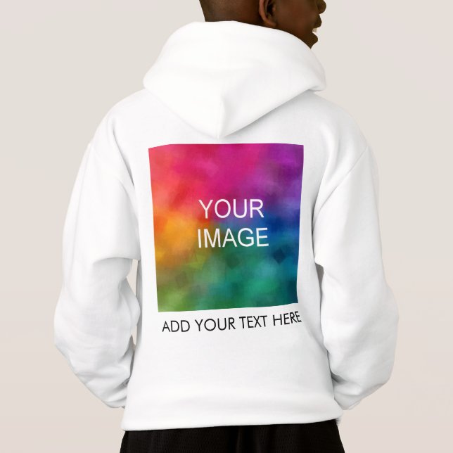Bards Boys Hoodie Back Side Skriv ut ditt textfoto T Shirt (Baksida)
