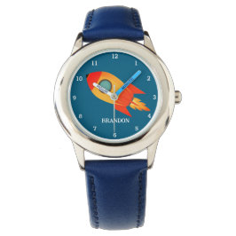 Bards Boys Rocket Space Blue Astronaut Namn Armbandsur