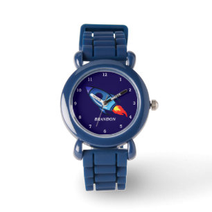 Bards Boys Rocket Space Blue Astronaut Namn Armbandsur