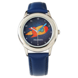 Bards Boys Rocket Space Blue Astronaut Namn Armbandsur