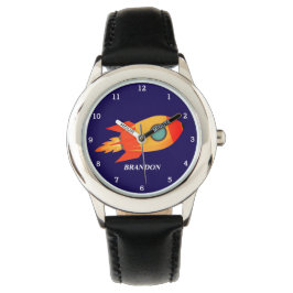 Bards Boys Rocket Space Blue Astronaut Namn Armbandsur
