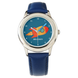 Bards Boys Rocket Space Blue Astronaut Namn Armbandsur