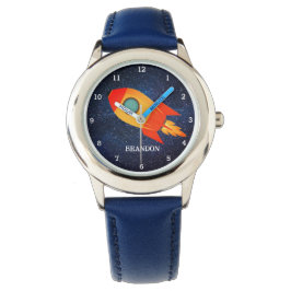 Bards Boys Rocket Space Blue Astronaut Namn Armbandsur