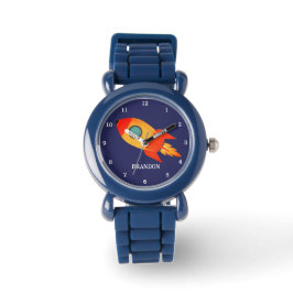 Bards Boys Rocket Space Blue Astronaut Namn Armbandsur
