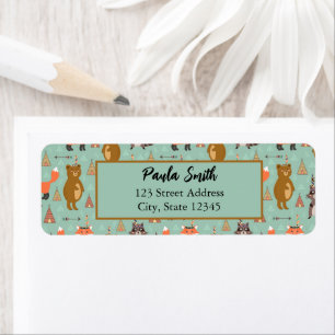 Bards Camping Exside Raccoon Fox Brown Bear Returadress Etikett