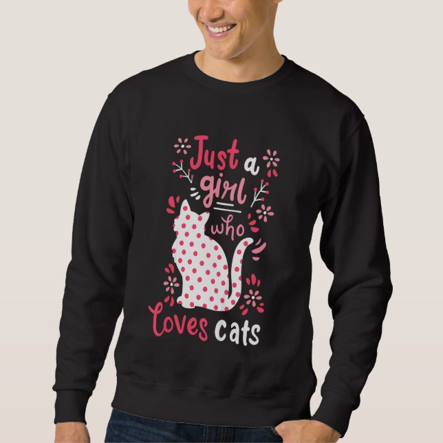 Bards Cat bara en flicka Cats Lång Ärmad Tröja (Framsida)