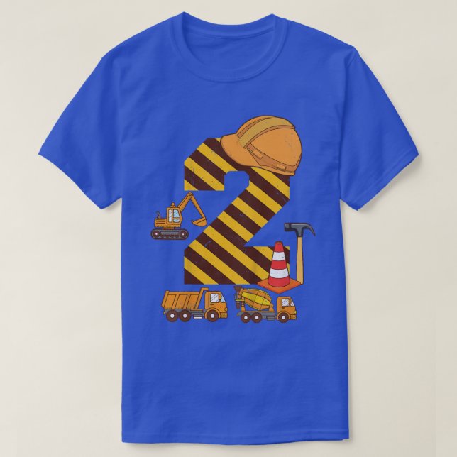 Bards Construction Lastbil 2:a födelsedagstjugotyp T Shirt (Design framsida)