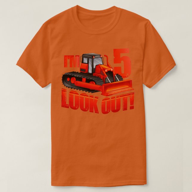 Bards Construction Lastbil 5th Birthday Boy 5 Year T Shirt (Design framsida)