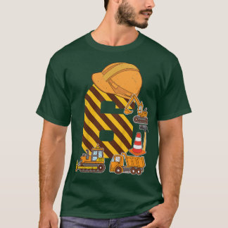 Bards Construction Lastbil 6e Birthday Boy Excavat T Shirt