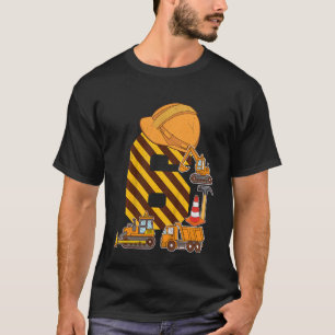 Bards Construction Lastbil 6e Birthday Boy Excavat T Shirt