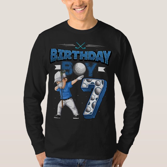 Bards Dabbing Boy 7-årig Golf Player 7:e födde T Shirt (Framsida)