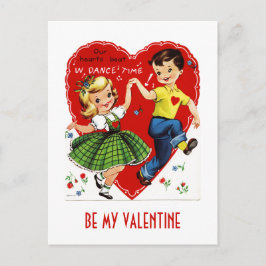 Bards Dancing Retro Valentine vykort