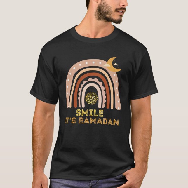 Bards Det är Ramadan Bro Smile Muslim s Fasting Mo T Shirt (Framsida)