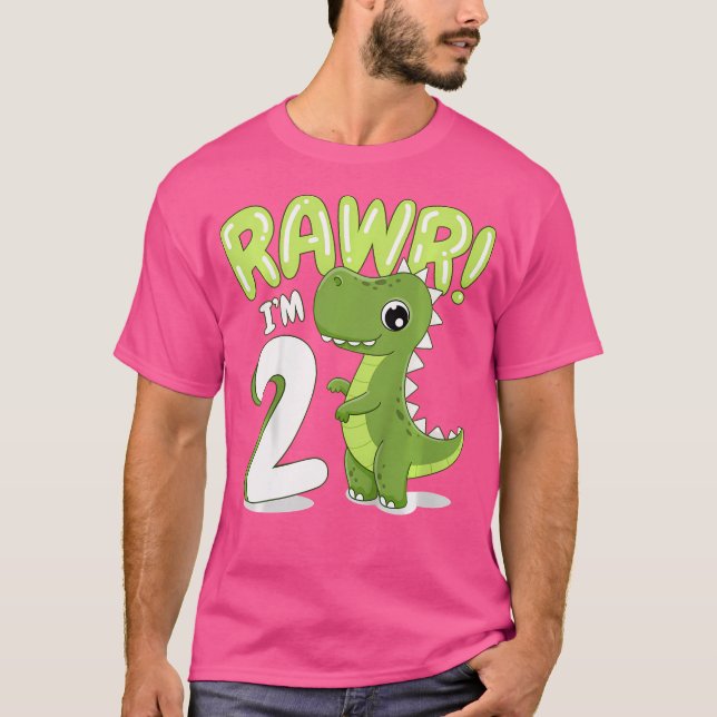 Bards Dinosaur 2 och födelsedagskorgen Dinosaur Bi T Shirt (Framsida)