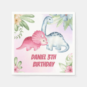 Bards Dinosaur 3:e födelsedagen Party Pappersservett