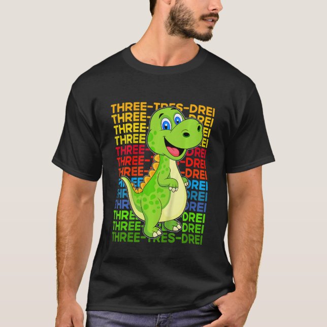 Bards Dinosaur 3:e födelsedagen T Shirt (Framsida)