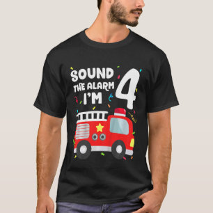 Bards Fire Lastbil 4e födelsedagen Småbarn Boy Fir T Shirt