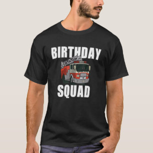 Bards Firefighter Birthday Squad Fire Lastbil Boy  T Shirt
