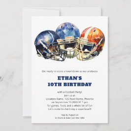 Bards Football Birthday Red Blue Inbjudningar