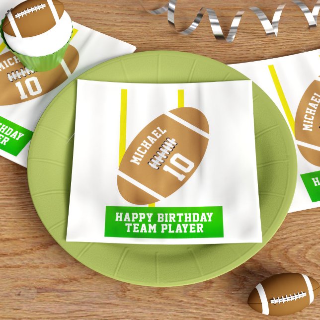 Bards Football Sports Birthday Team Player Napkins Pappersservett (Fun napkins for your football themed birthday party. Just add your text)
