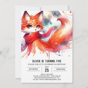 Bards Fox Birthday Inbjudningar