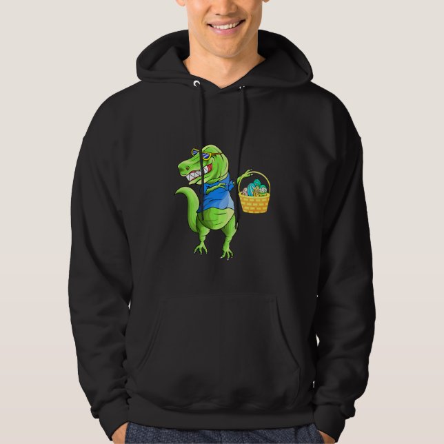 Bards Funny Dinosaurs Dabbing with Påskägg Baske Hoodie (Framsida)