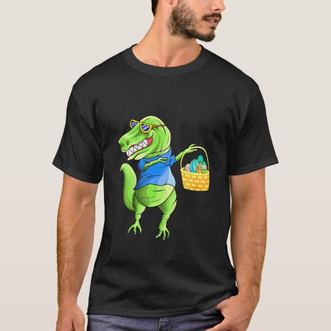 Bards Funny Dinosaurs Dabbing with Påskägg Baske T Shirt (Framsida)