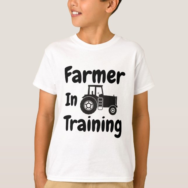 Bards Funny Tractor Boy Farmer i utbildningstrakto T Shirt (Framsida)