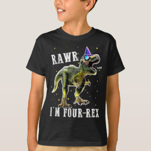 Bards FYUR Rex T- Rex Birthday SHIRT 4 Yrs Old Boy T