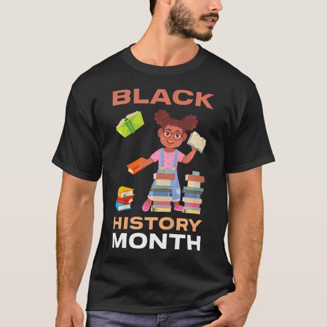 Bards Girl Reading Bok Black History Month BLM Mel T Shirt (Framsida)