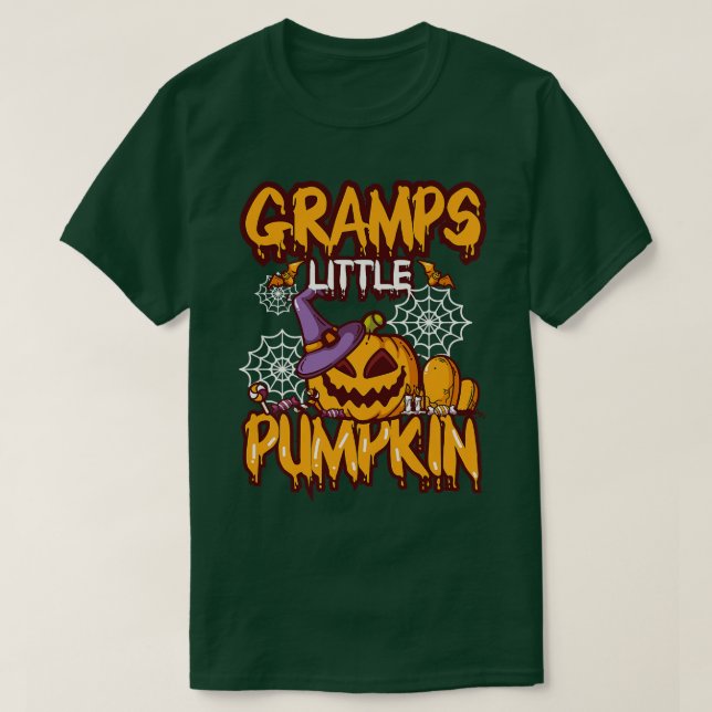 Bards Gramps Little Pumpkin Grandchild Halloween J T Shirt (Design framsida)