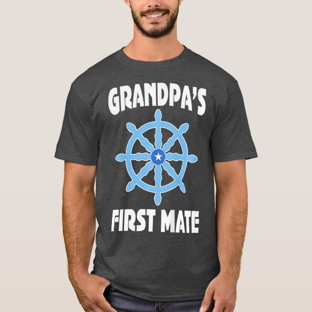 Bards Grandpas First Mate Grandson Sailing T Shirt (Framsida)