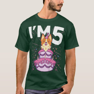 Bards Im 5 dagar Hund Kids 5:e födelsedagen Corgi T Shirt