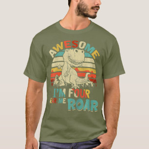 Bards Im Fyra Hår mig Roar Dinosaur Birthday Boy T Shirt
