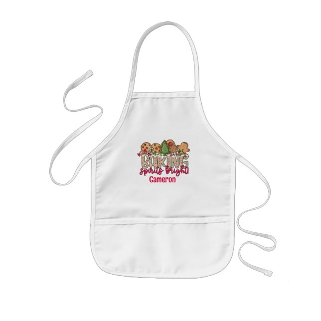 Bards jul Apron Baking Spirits Personlig Barnförkläde (Framsidan)