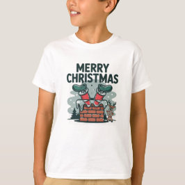 Bards jul T-Shirt - Merry & Bright med Santa