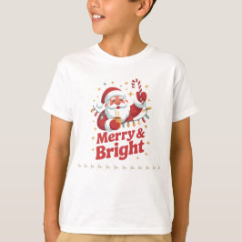 Bards jul T-Shirt - Merry & Bright med Santa