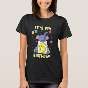 Bards Little Elephant 5th Birthday T Shirt