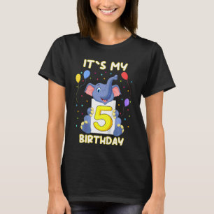 Bards Little Elephant 5th Birthday T Shirt