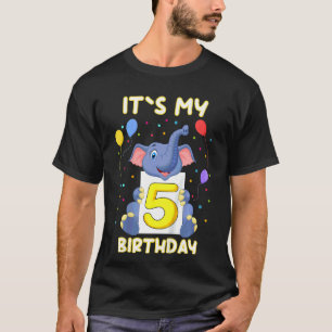 Bards Little Elephant 5th Birthday T Shirt