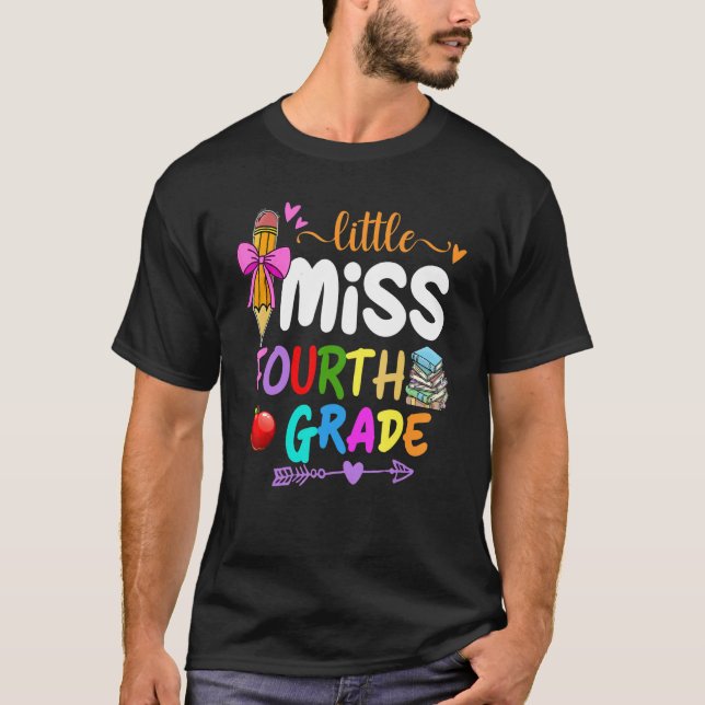 Bards Little Miss Fjärde Klass Back to school Stud T Shirt (Framsida)