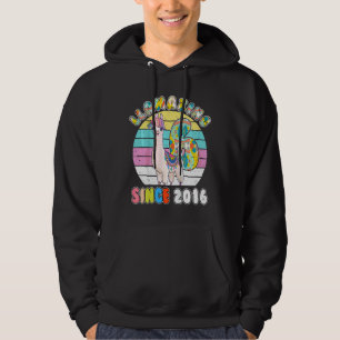 Bards Llama Girl 6 Year Old Llamazing Alpaca Birth Hoodie