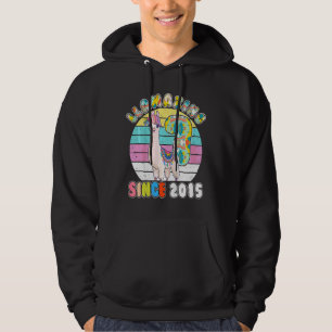 Bards Llama Girl 7 Year Old Llamazing Alpaca Birth Hoodie