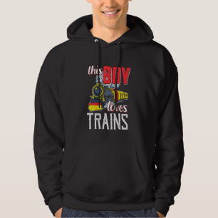 Bards Locomotive Steam Engine Railfan - Denna Boy Hoodie