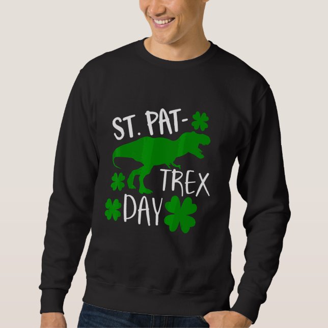 Bards Lycklig St Pat Trex Day Dino Patricks Småbar Lång Ärmad Tröja (Framsida)