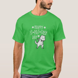 Bards Lycklig St Pat Trex Day Dino Saint patrick T Shirt