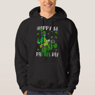 Bards Lycklig St Pat Trex Dino-St patricks day til Hoodie