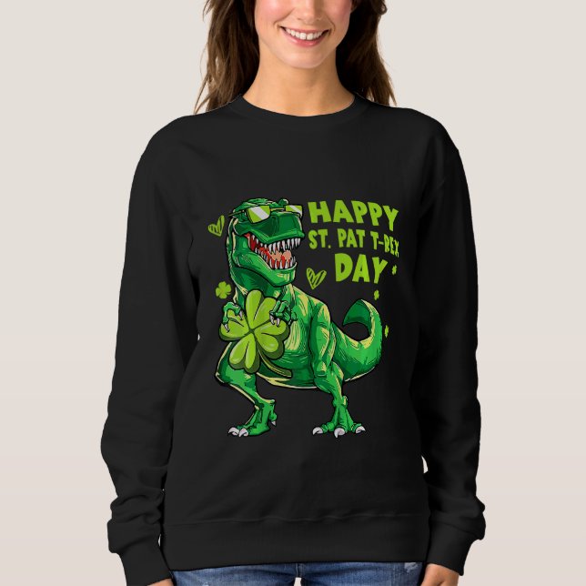 Bards Lycklig St Pat Trex Dino-St patricks day til T Shirt (Framsida)
