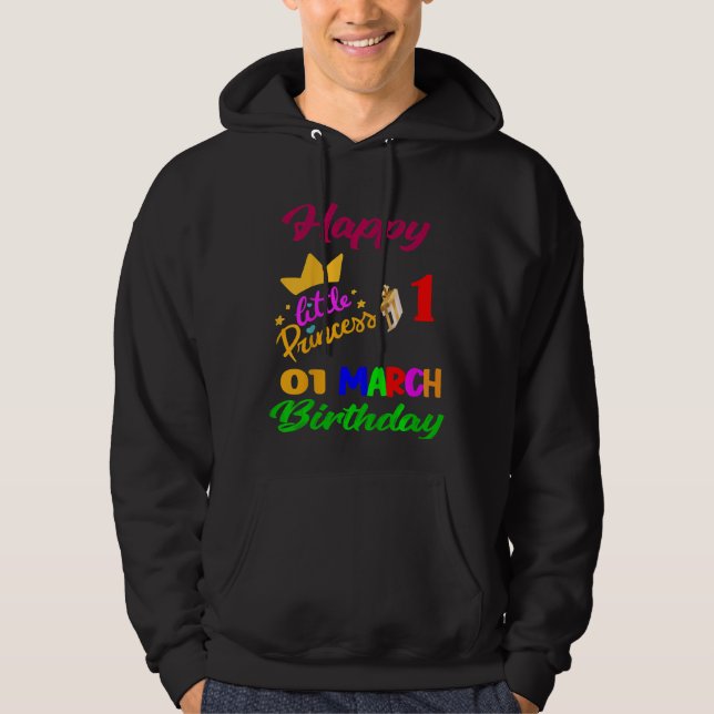 Bards Mars Flickor födelsedag 1 mars Hoodie (Framsida)