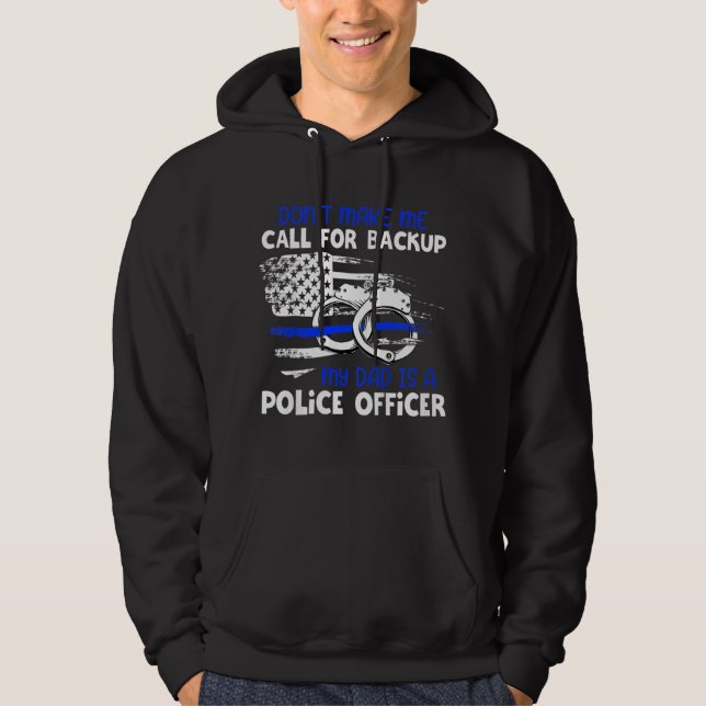 Bards Min pappa är polis Proud Police Pappa C Hoodie (Framsida)